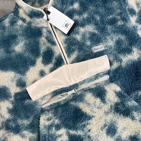 🔆RIP CURL🔆 DRIFTER TIE DYE POLAR FLEECE JACKET SWEATER - Picture 14 of 15